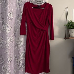 Red faux wrap dress Lauren Ralph Lauren size 6